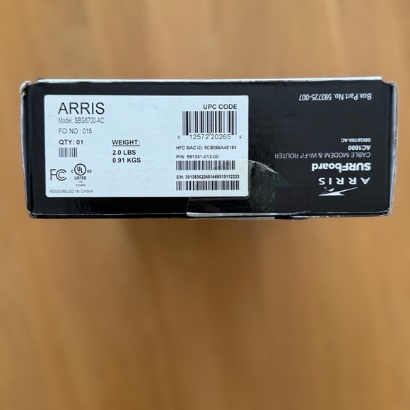 ARRIS SURFboard SBG6700AC DOCSIS 3.0 Wireless Cable Modem/ AC1600 Wi-Fi Router - Picture 2 of 4